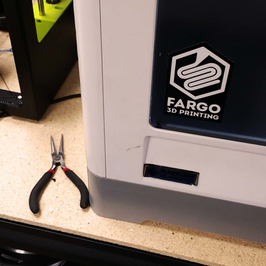 Sticker on a Flashforge 3D Printer