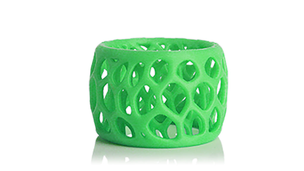 glowing green cube filament