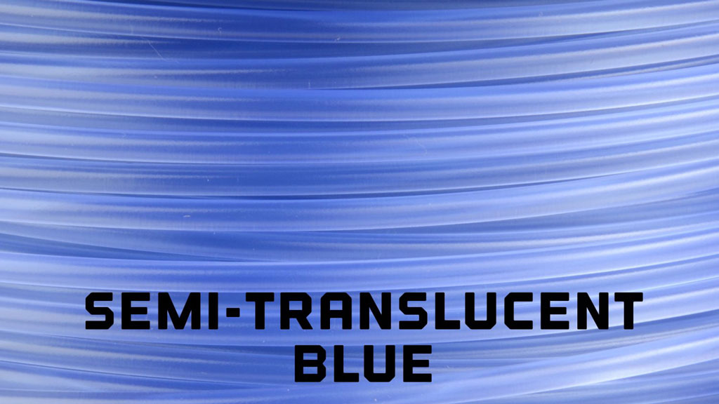 translucent blue 3d printer filament