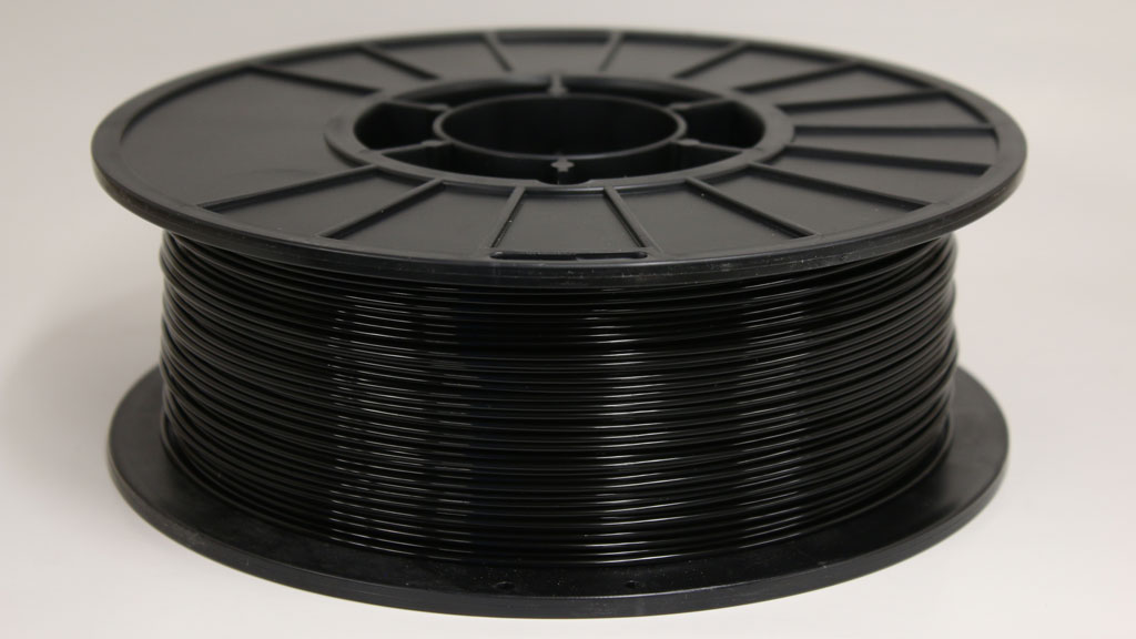 1.75mm black PLA filament side view