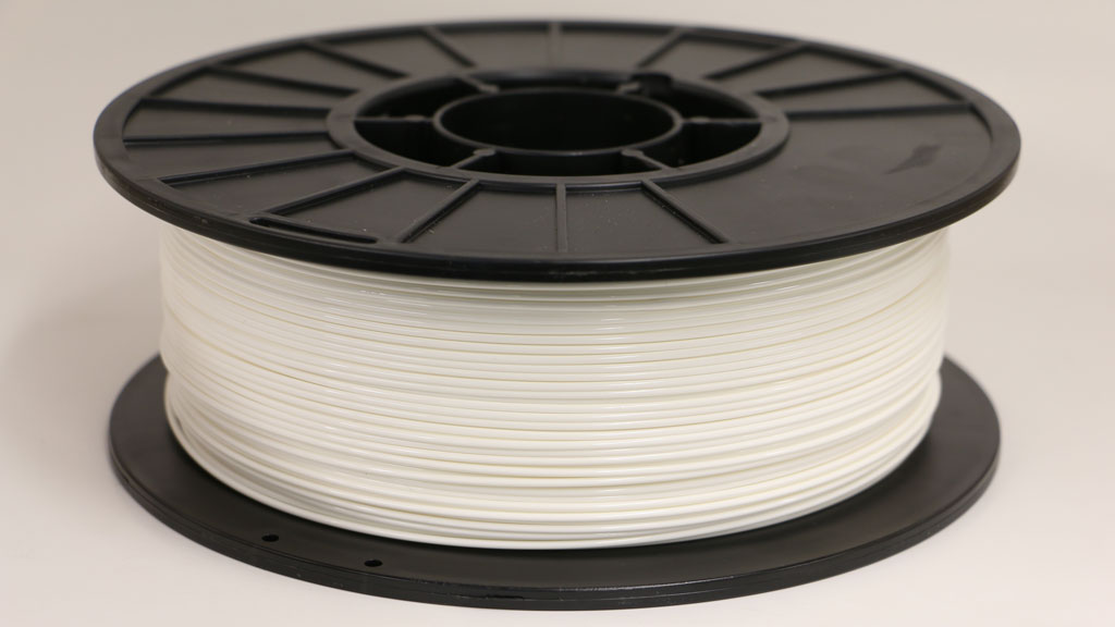 1.75mm white PLA filament side view