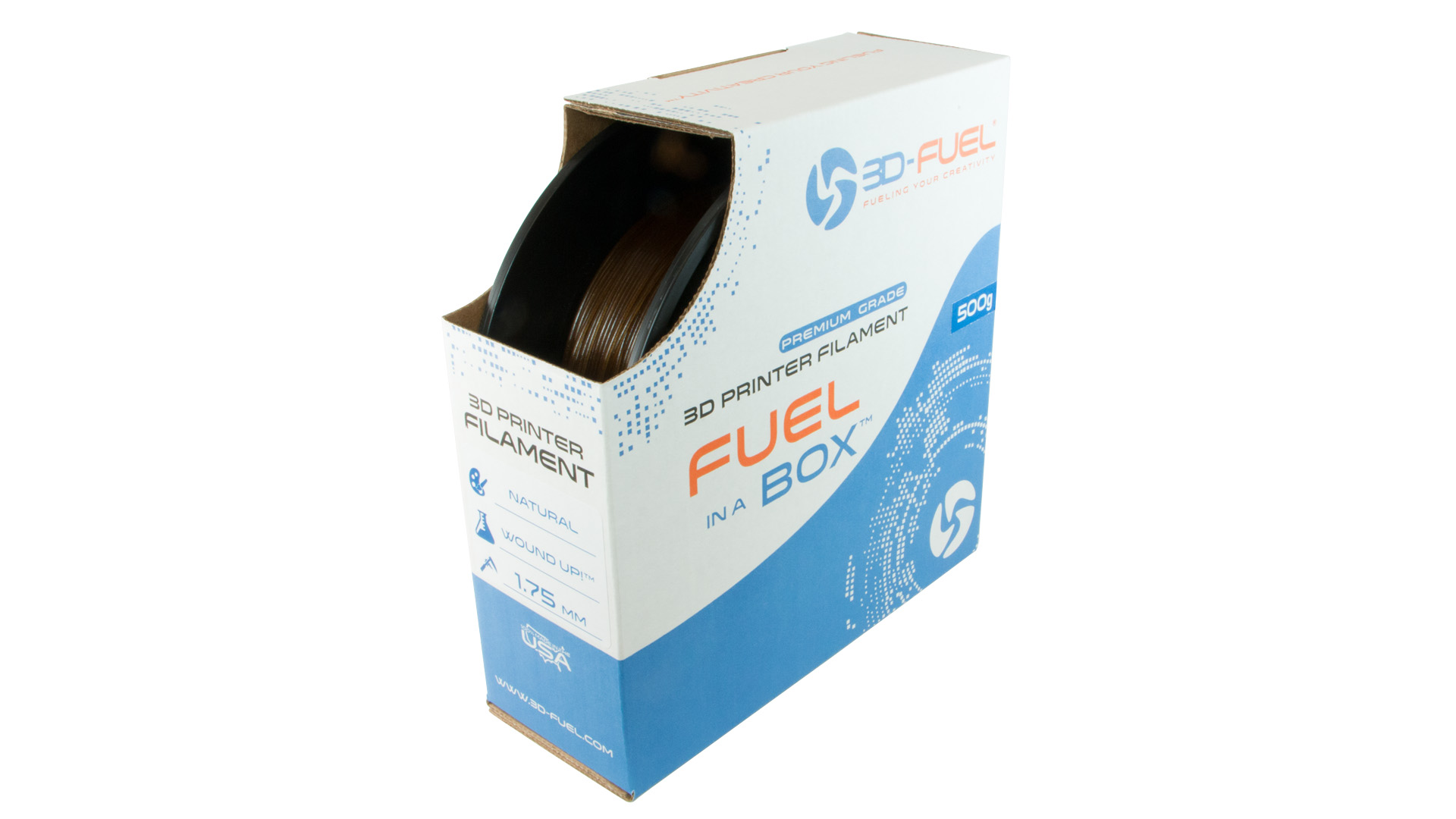 3D-Fuel 1.75mm Wound Up Coffee Filament spool box
