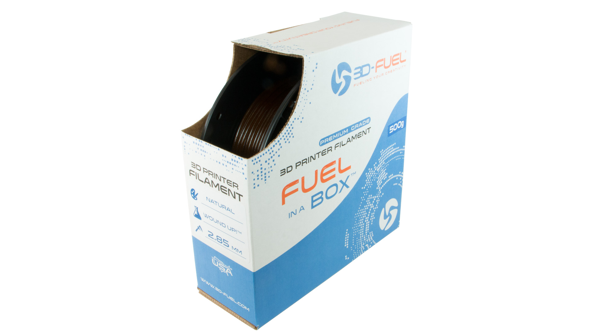 3D-Fuel 2.85mm Wound Up Coffee Filament spool box