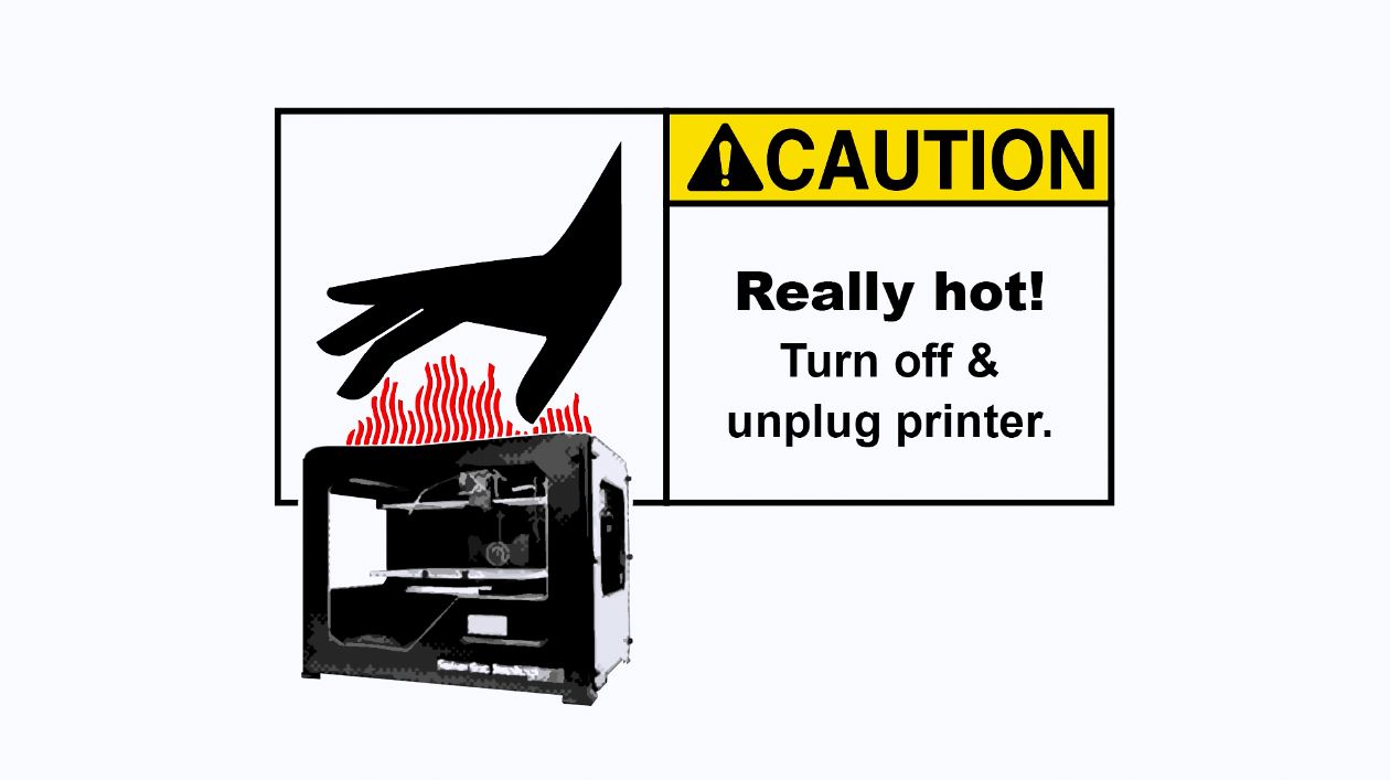makerbot heater cartridge - caution hot