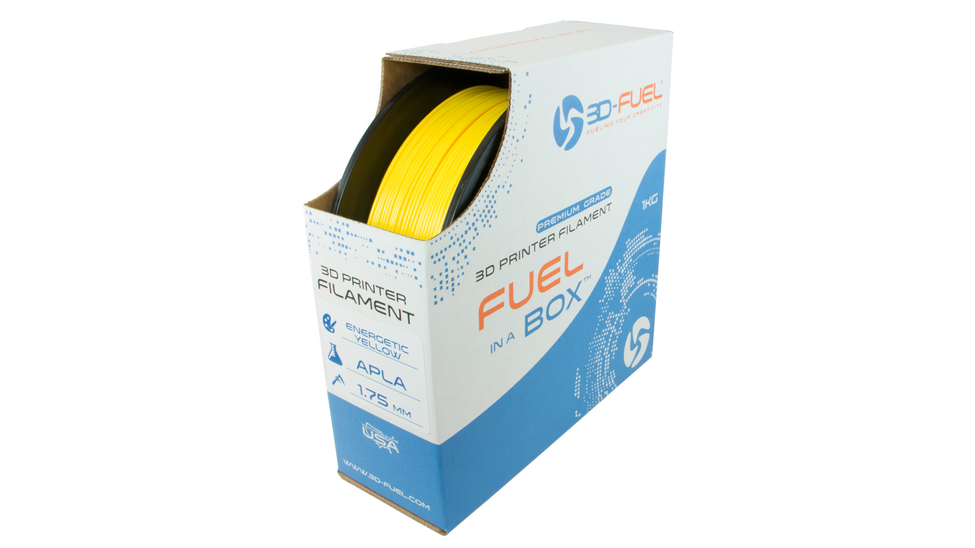 3D-Fuel 1.75mm Energetic Yellow APLA spool box